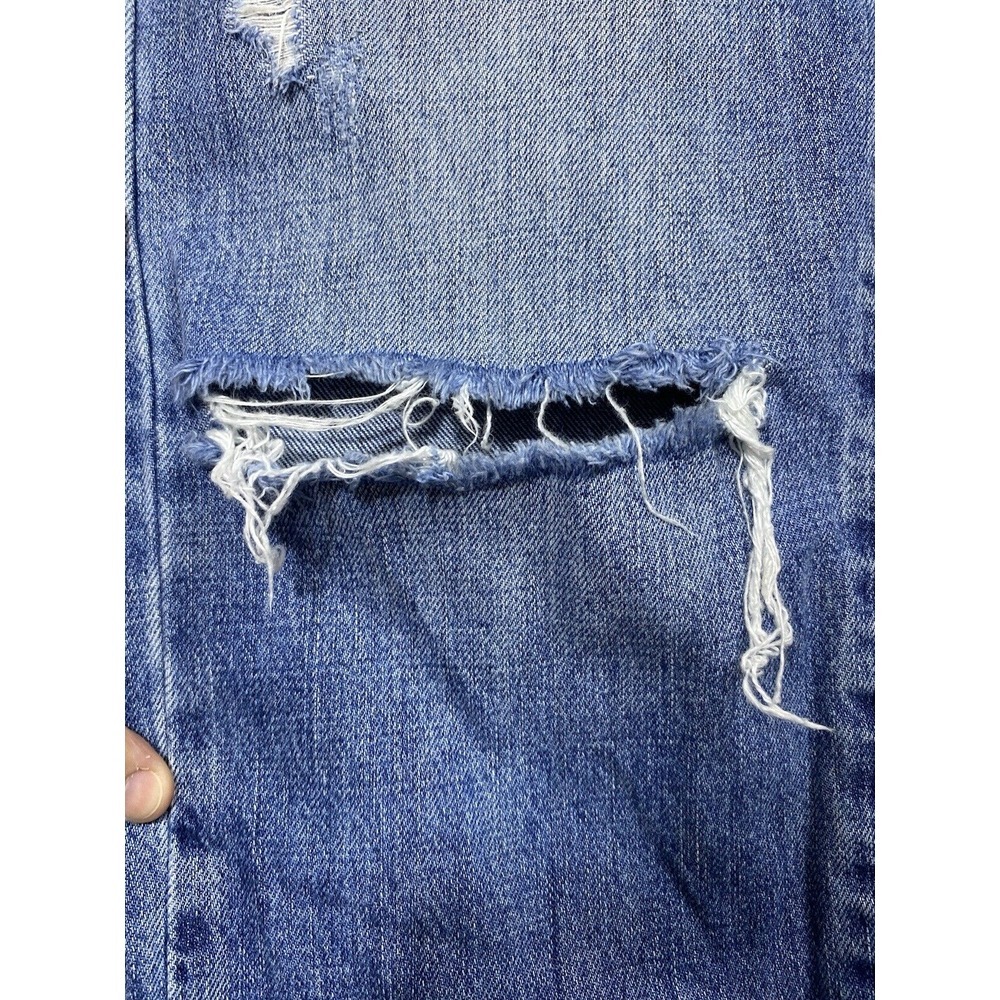 Pistola Women Charlie High Rise Straight Jeans 28 Raw Hem Button‎ Fly Blue Denim - Picture 5 of 10